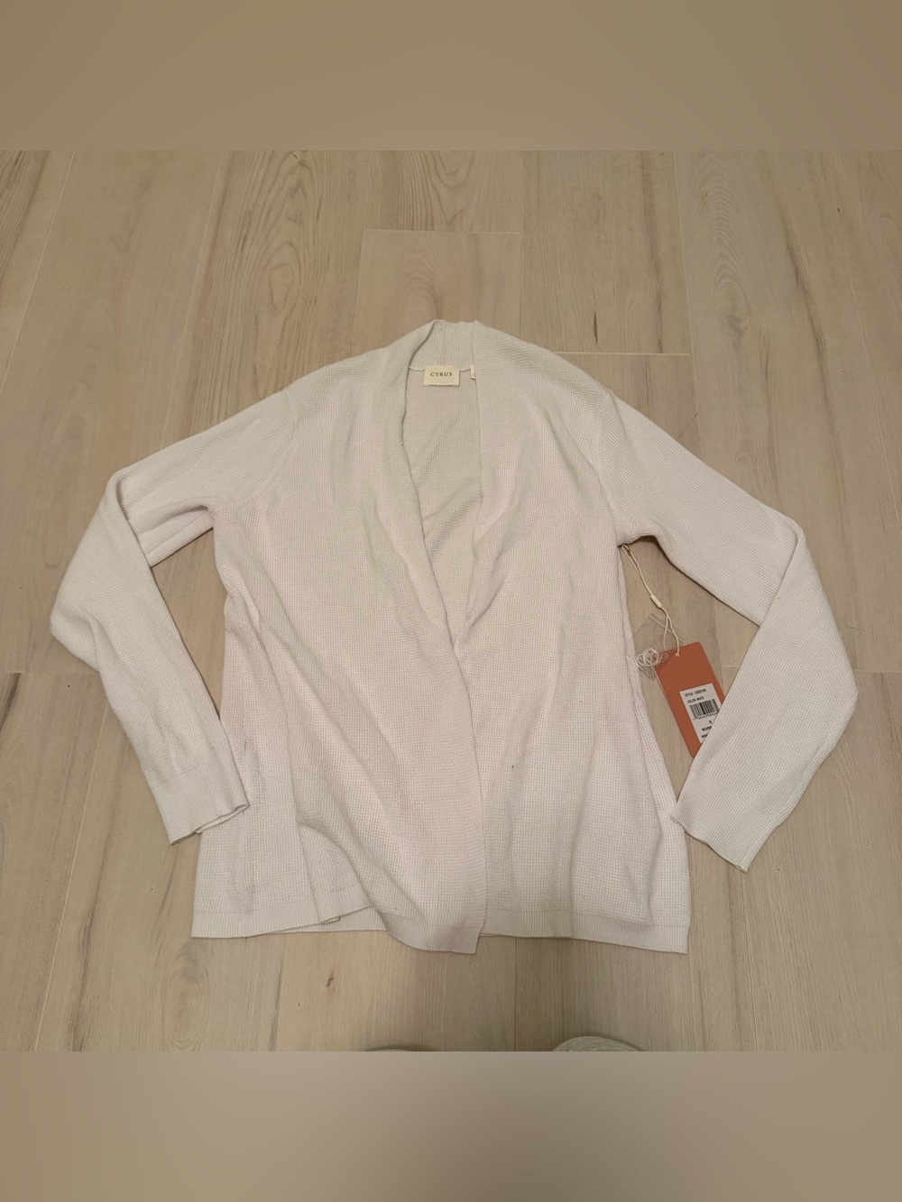 Cyrus NWT Open-Front White Cardigan